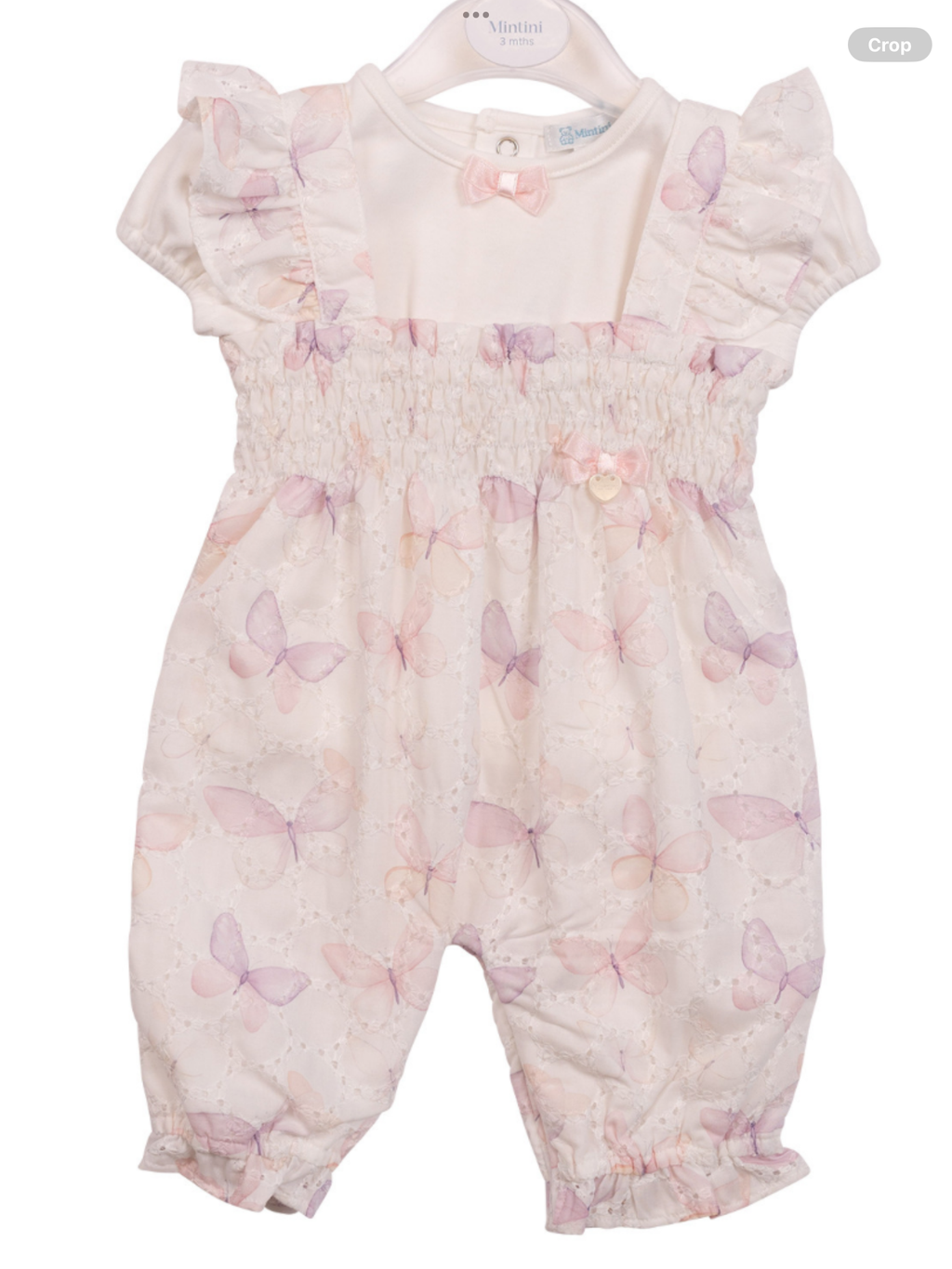 Avelorie Baby Baby Girls White Butterfly Print Top & Romper Dungaree Set MB7221 Avelorie Baby    0326658