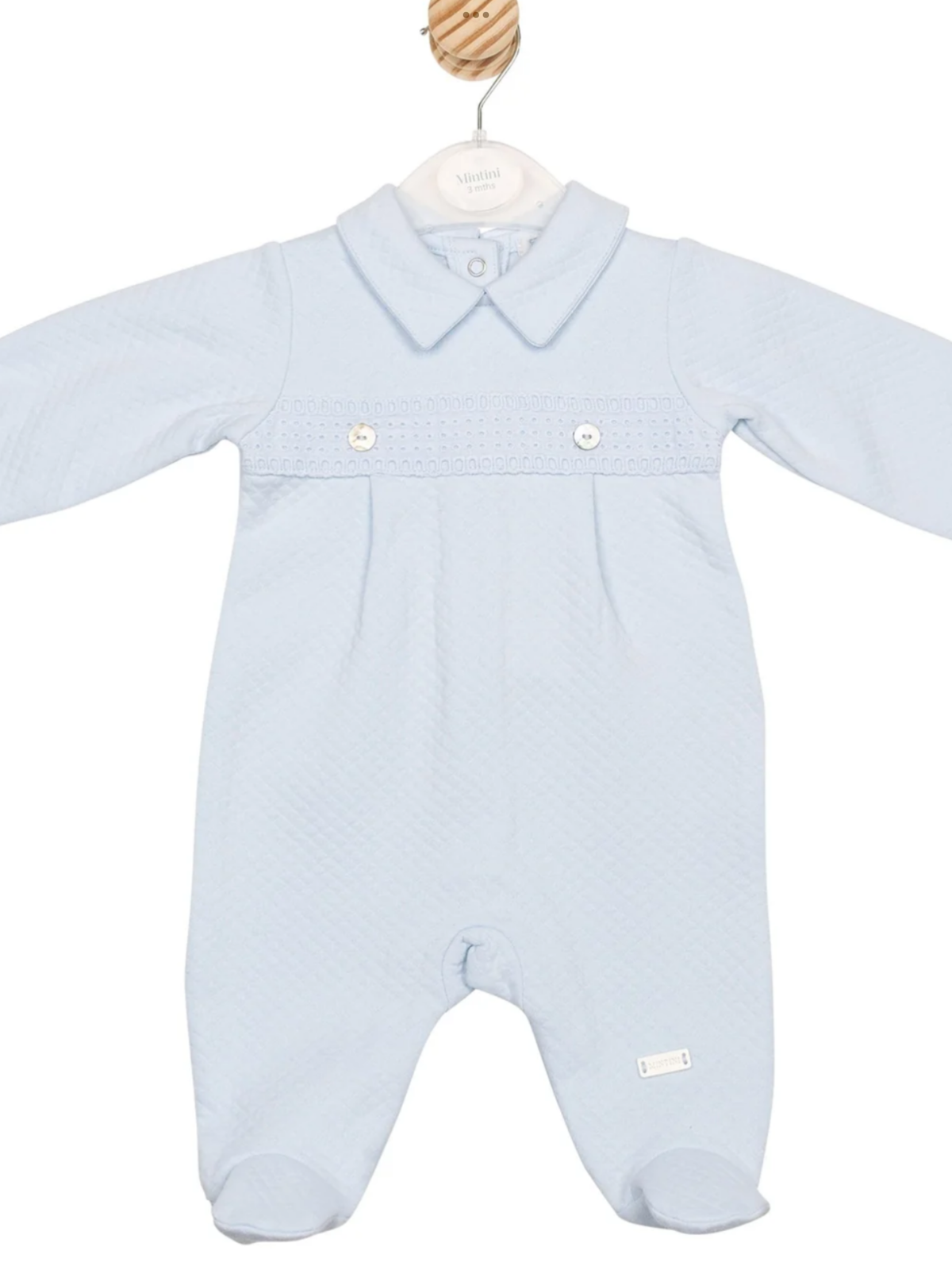 Avelorie Baby blue jacquard babygro 0326661