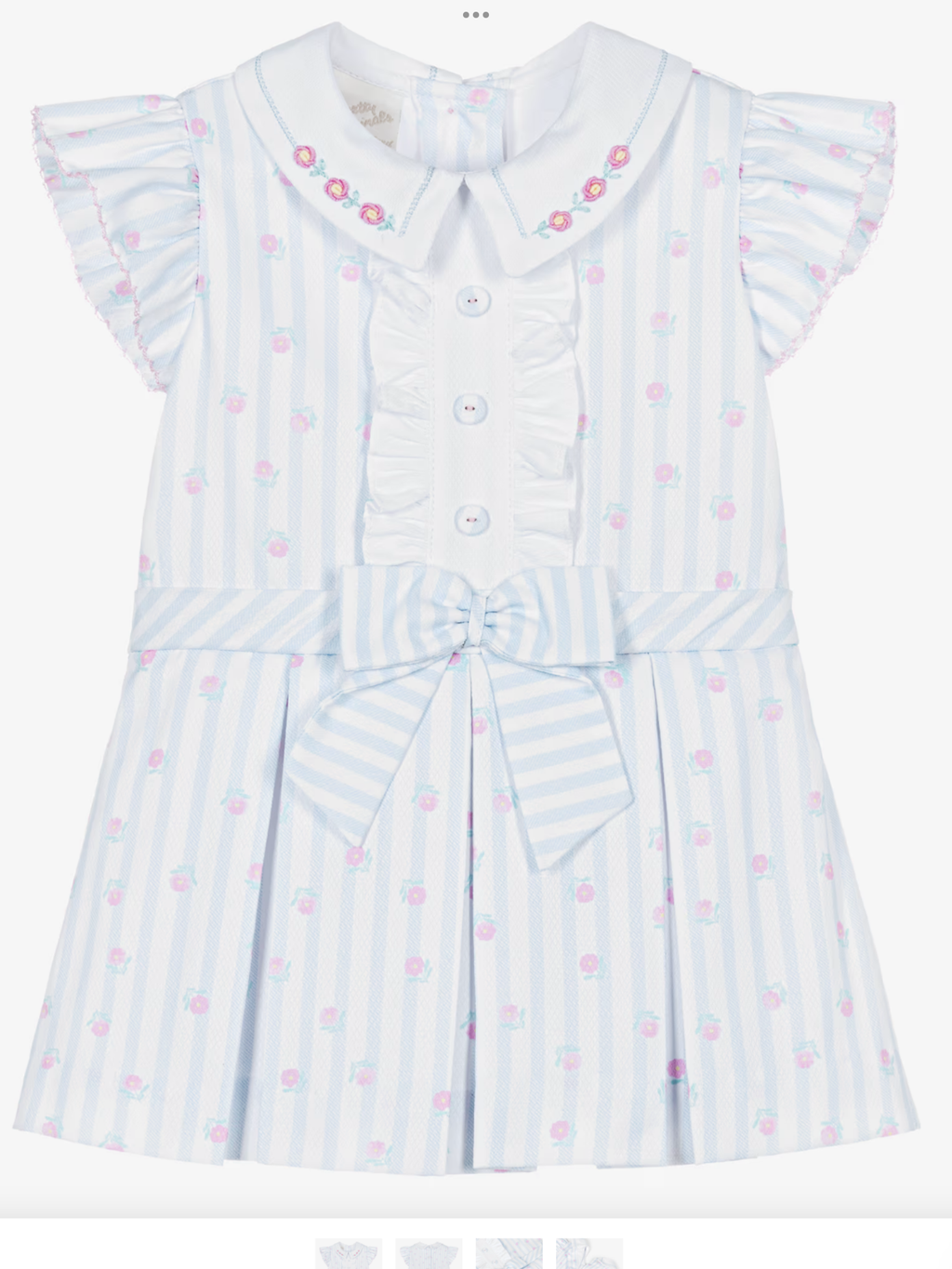 Avelorie Baby girls blue and white stripped cotton dress 0426731