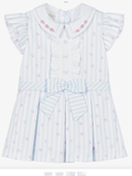 Avelorie Baby girls blue and white stripped cotton dress 0426731