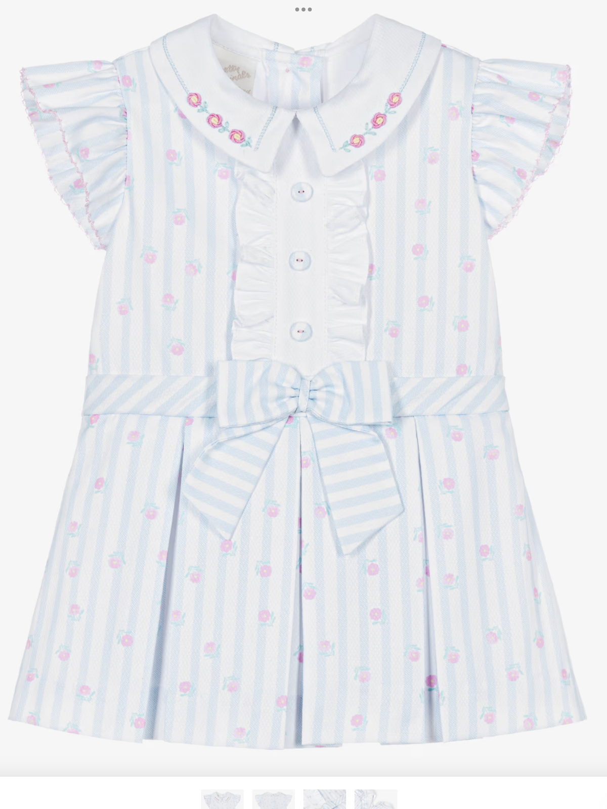 Avelorie Baby girls blue and white stripped cotton dress 0426731
