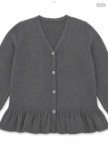 Avelorie Baby Grey Frill Hem Knitted Cardigan 0726784
