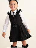 Avelorie Baby Black Zip Front Pinafore with Bow Details 0726786