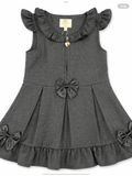 Avelorie Baby Grey Zip Front Dress with Bow Details 0726788