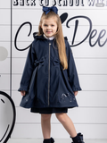 Avelorie Baby Girls dark Navy Nova raincoat with Ruffles & Bows 0726792