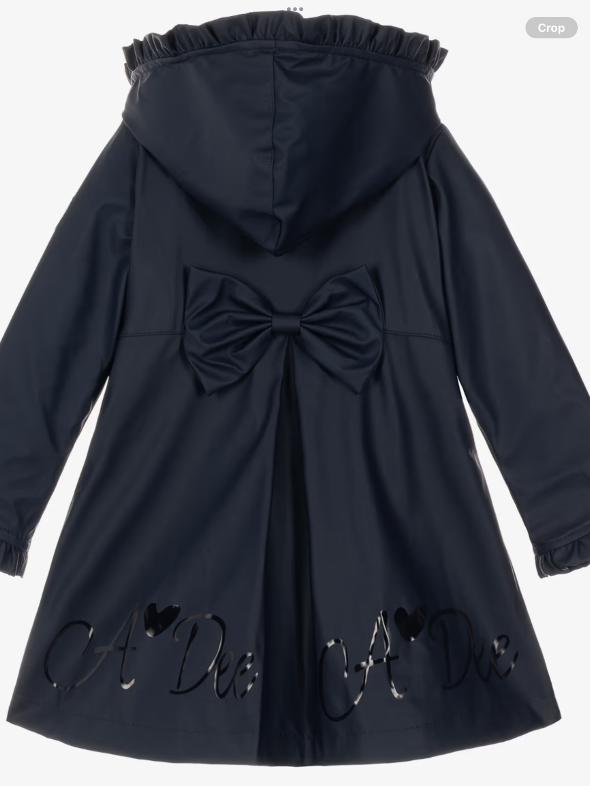 Avelorie Baby Girls dark Navy Nova raincoat with Ruffles & Bows 0726792