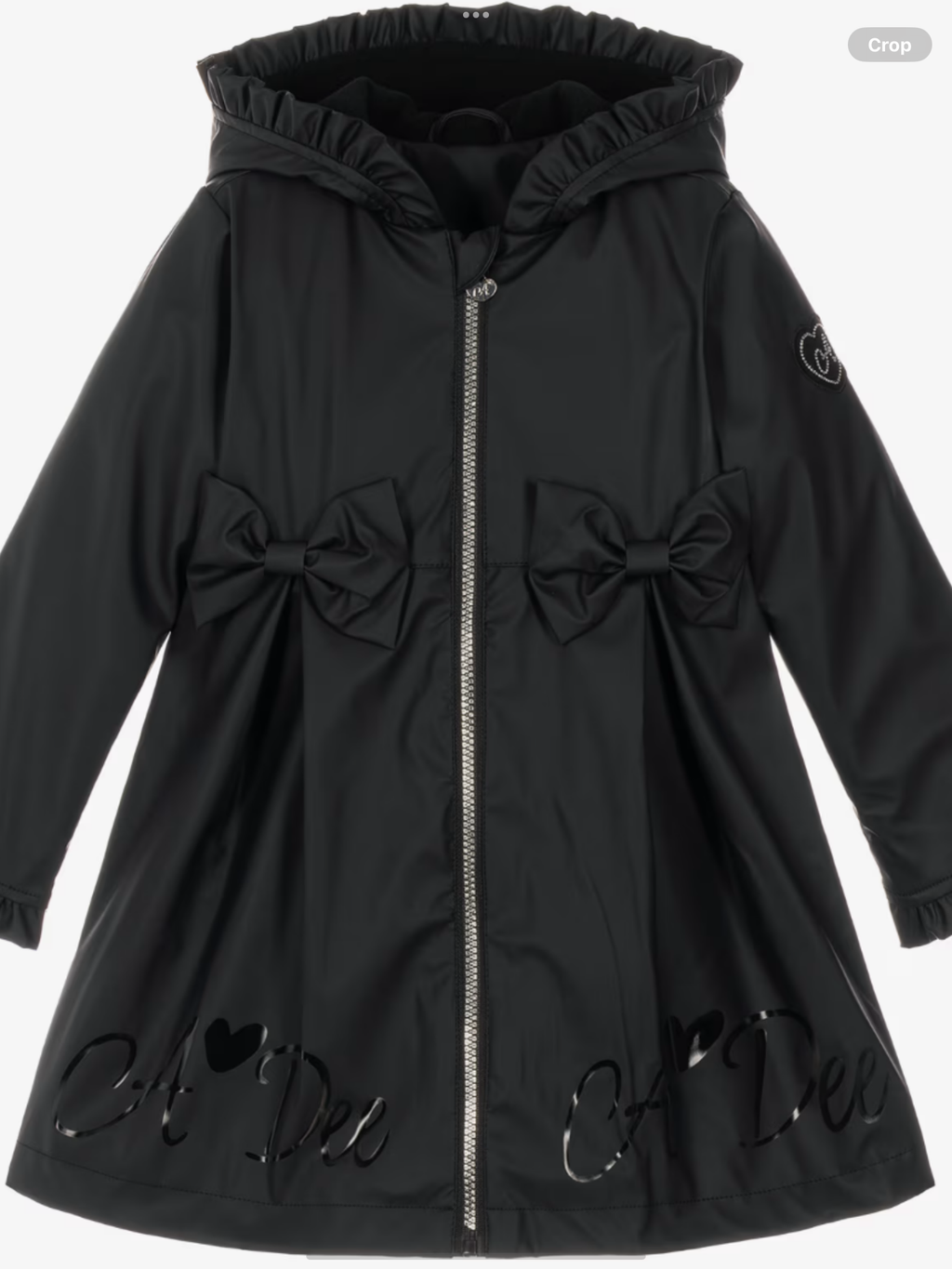 Avelorie Baby nova Girls Black Raincoat with Ruffles & Bows 0726793
