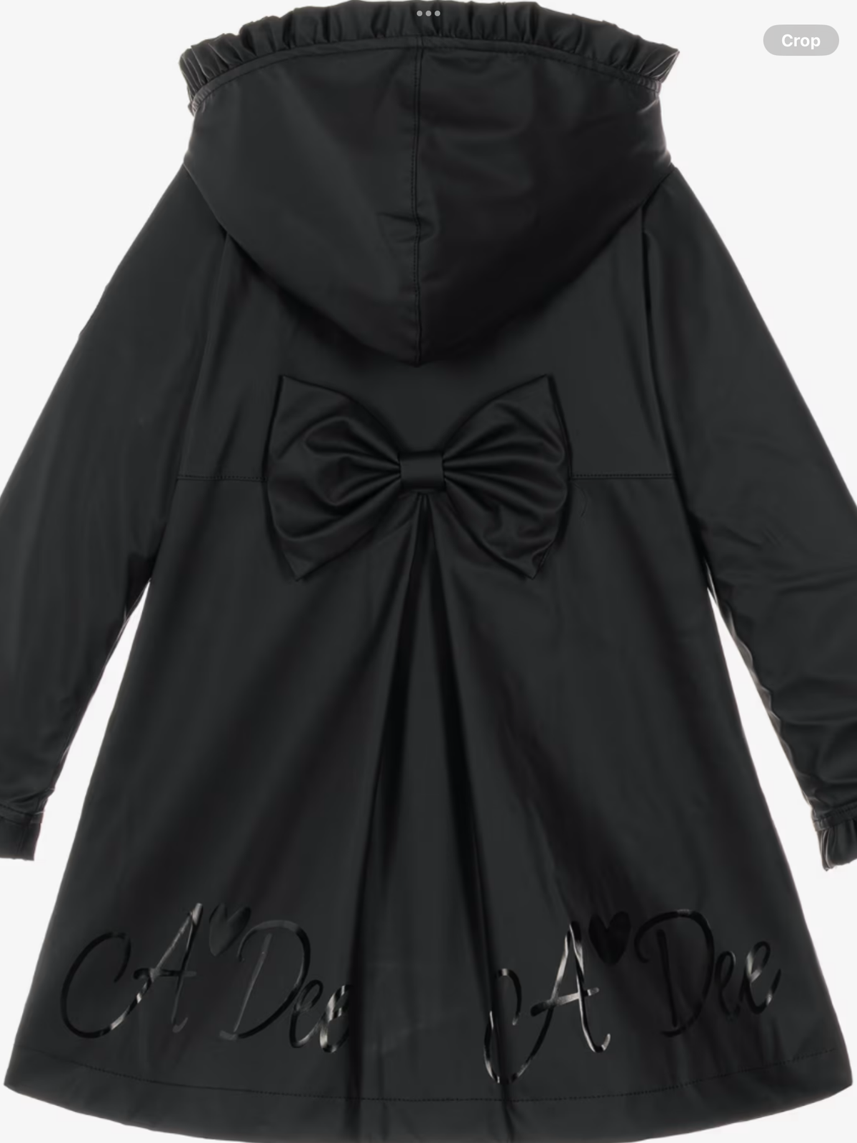 Avelorie Baby nova Girls Black Raincoat with Ruffles & Bows 0726793