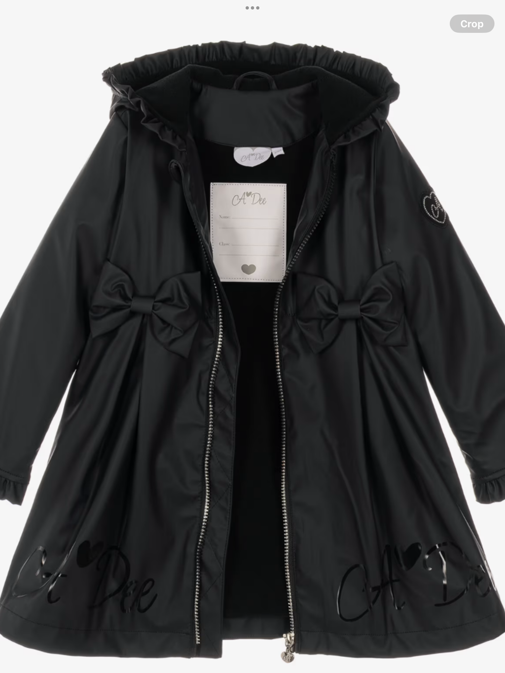 Avelorie Baby nova Girls Black Raincoat with Ruffles & Bows 0726793