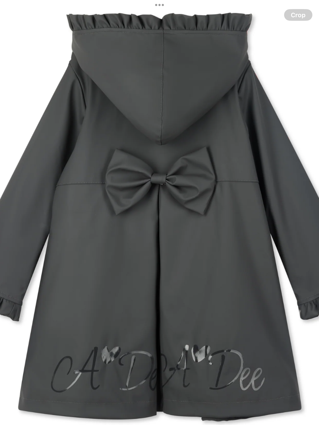 Avelorie Baby nova Girls DARK GREY Raincoat with Ruffles & Bows 0726793