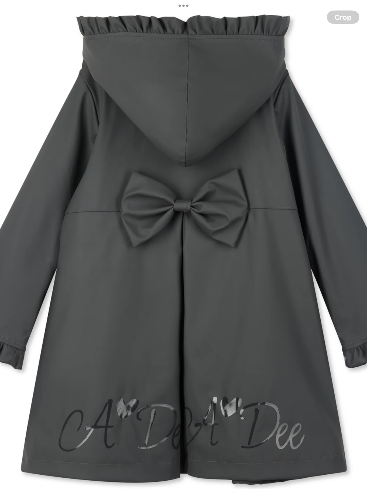 Avelorie Baby nova Girls DARK GREY Raincoat with Ruffles & Bows 0726793