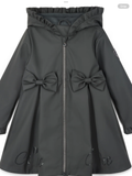 Avelorie Baby nova Girls DARK GREY Raincoat with Ruffles & Bows 0726793