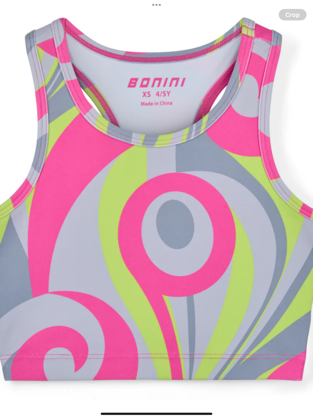 PRE ORDER Avelorie Baby by Avelorie Baby 'Ignite' Grey/Pink Print Crop Top 0726798