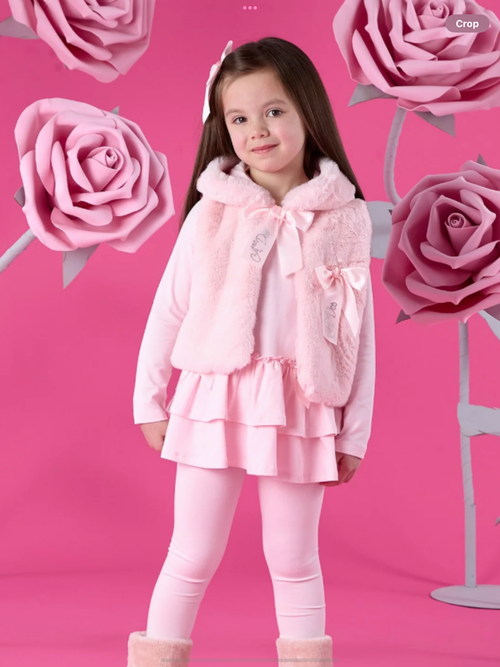 Avelorie Baby Anna Winter Bloom Collection. The Ana Faux Fur Gilet 0726783