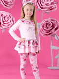 Avelorie Baby WINTER BLOOM ADELINE ROSE PRINT PEPLUM LEGGING SET – PALE PINK 0726784