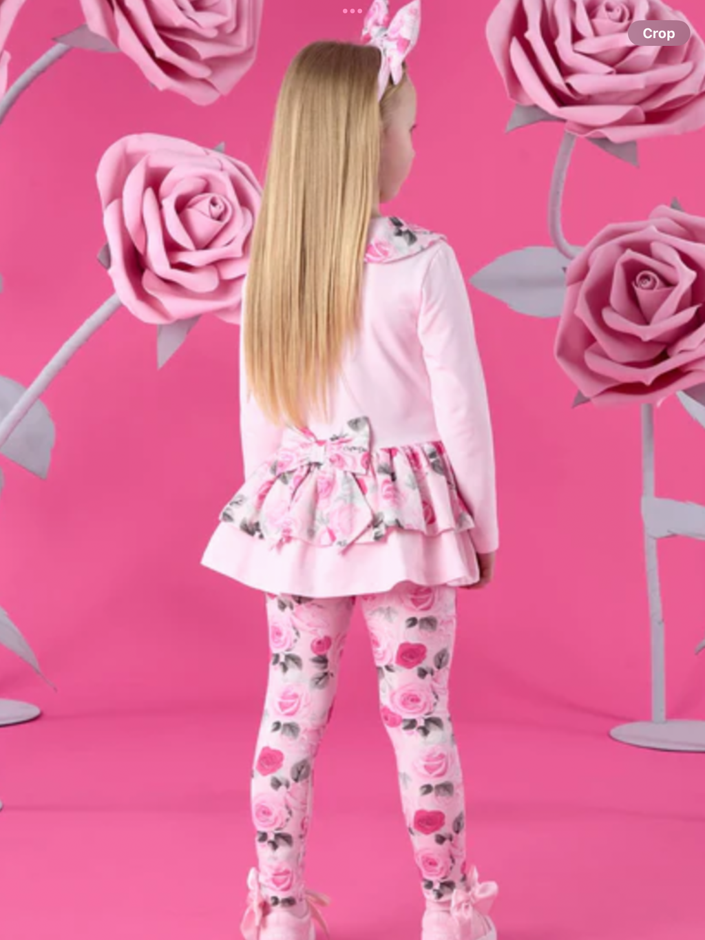 Avelorie Baby WINTER BLOOM ADELINE ROSE PRINT PEPLUM LEGGING SET – PALE PINK 0726784