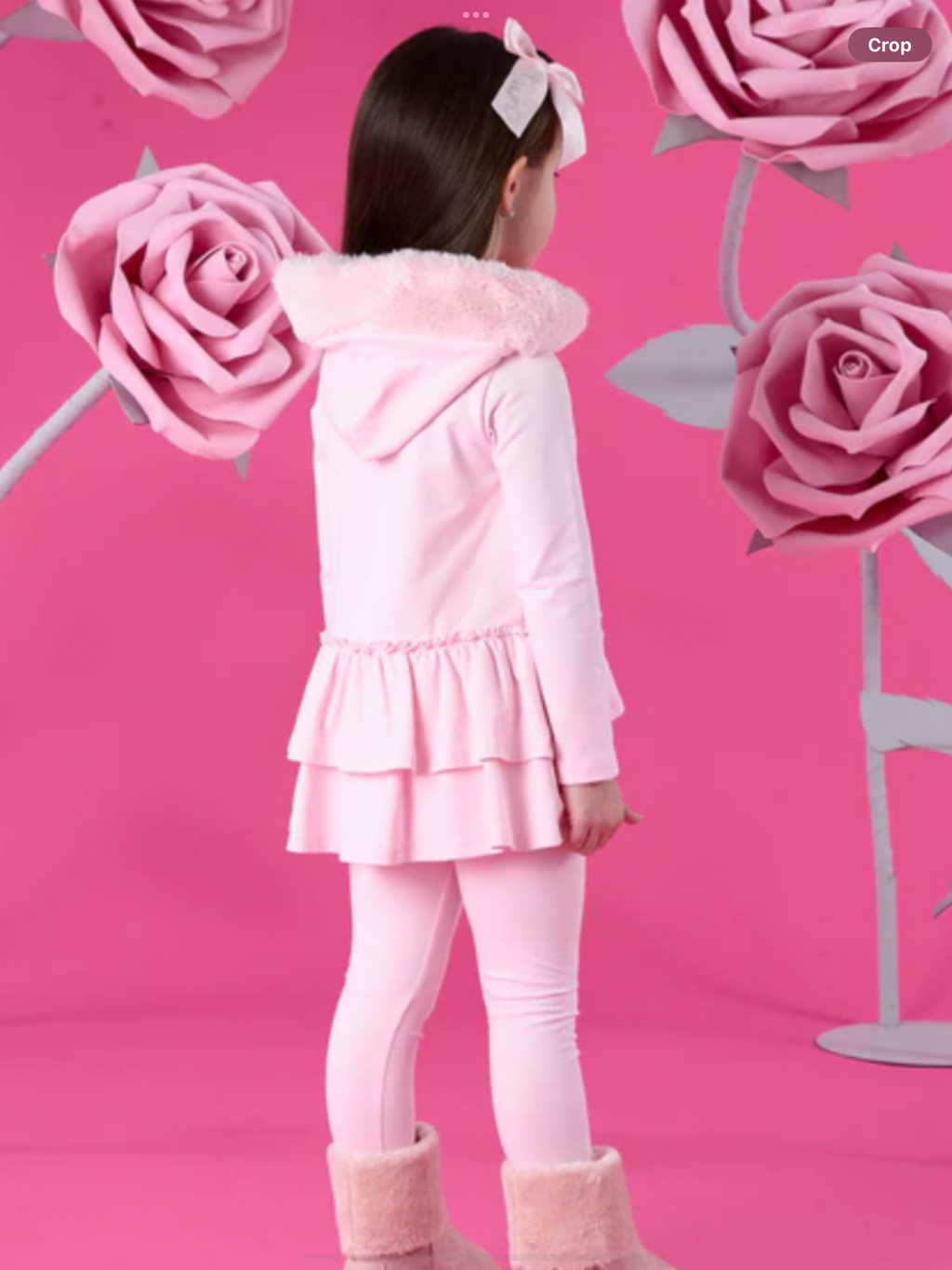 Avelorie Baby WINTER BLOOM ALINA FLARE FUR HOOD LEGGING SET – PALE PINK 0726785