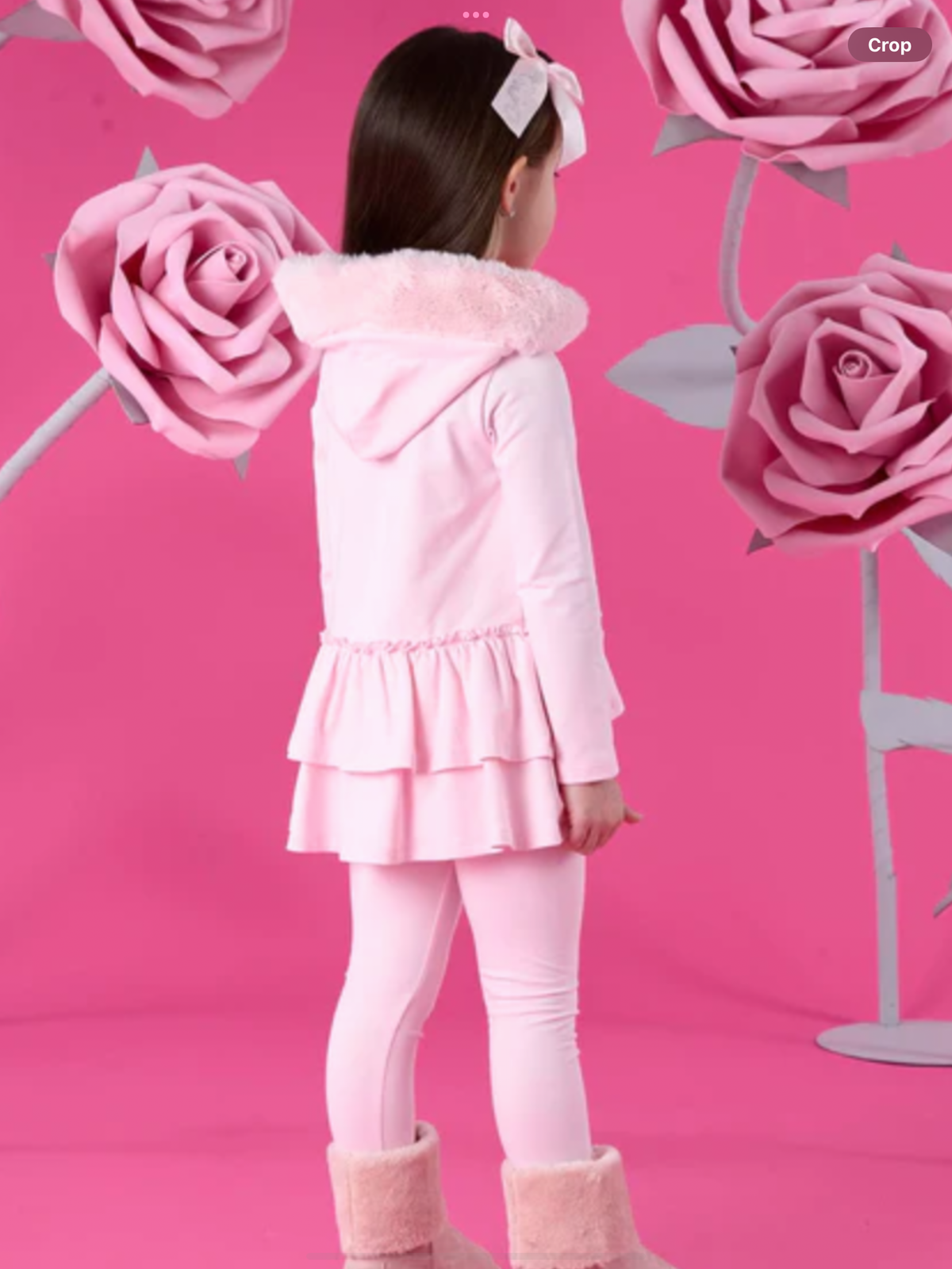 Avelorie Baby WINTER BLOOM ALINA FLARE FUR HOOD LEGGING SET – PALE PINK 0726785