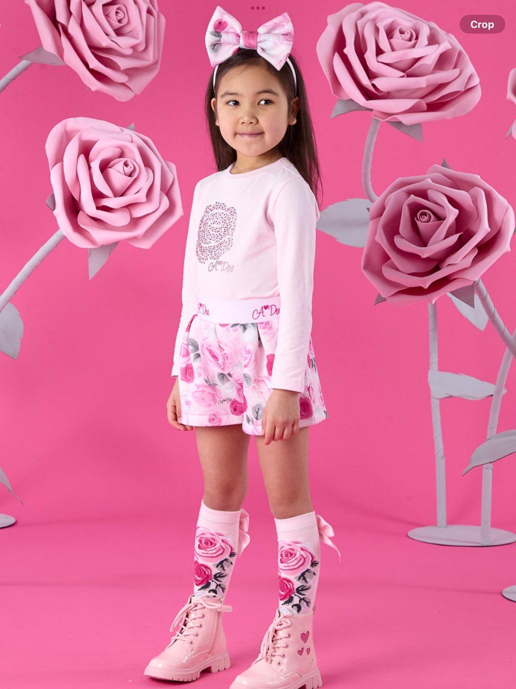 Avelorie Baby Winter Bloom Amaya Rose Print Shorts Set - Pale Pink 0726787