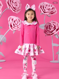 Avelorie Baby Winter Bloom Aspen Rose Print Drop Waist Dress - Fuchsia 0726788