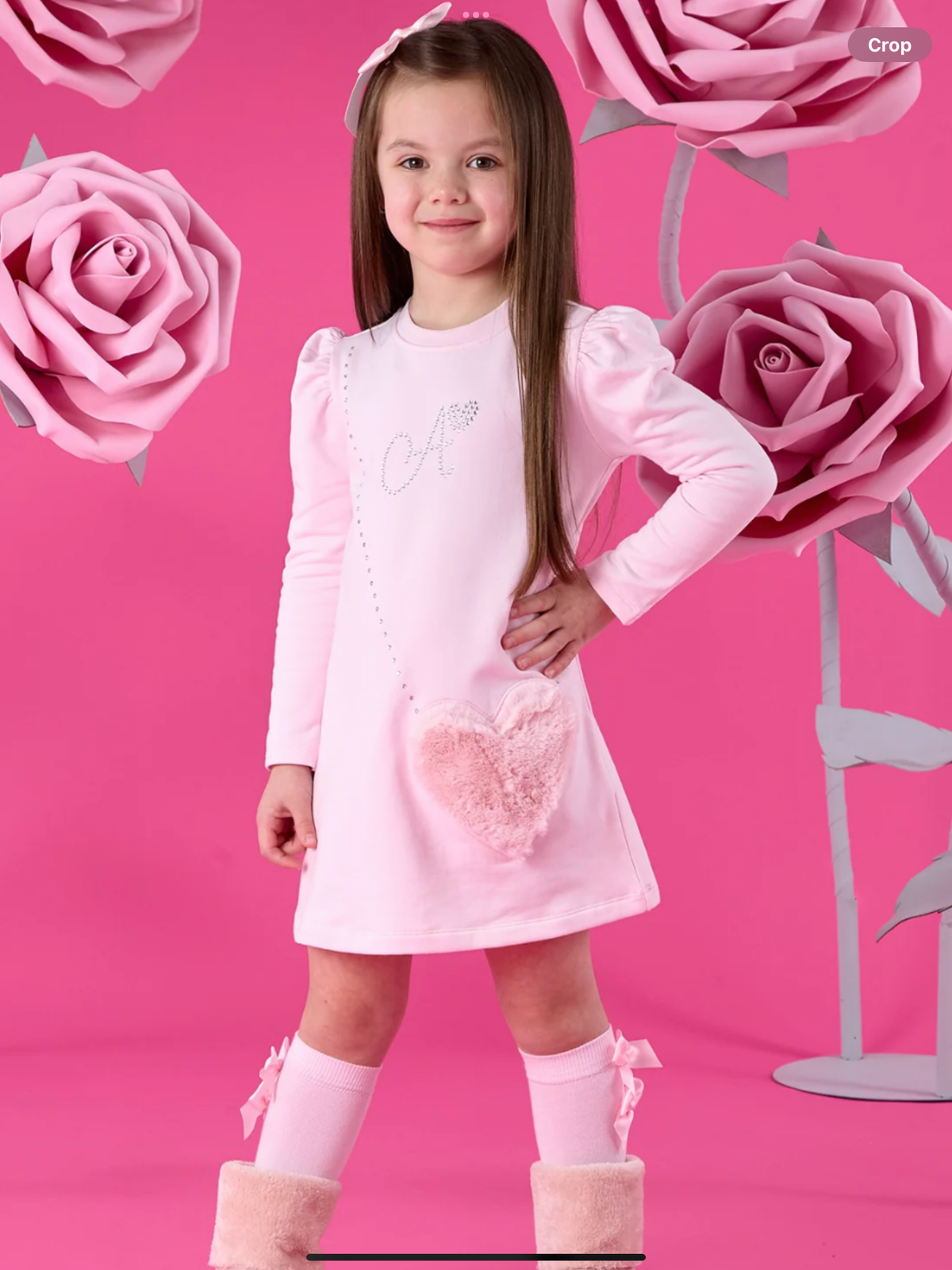 A'Dee Girls Alyssa Pale Pink Fur Handbag Dress 0726789