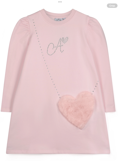A'Dee Girls Alyssa Pale Pink Fur Handbag Dress 0726789