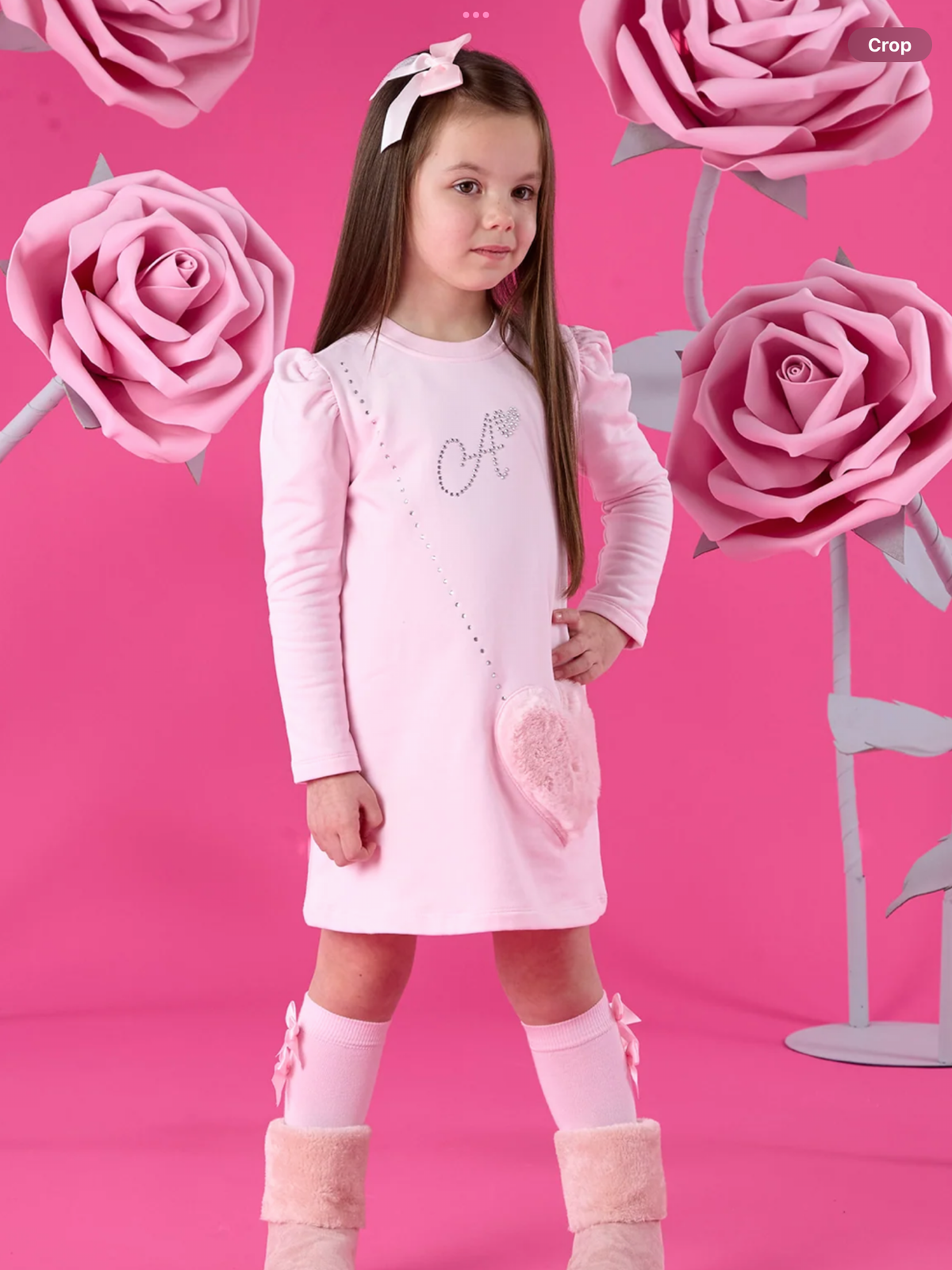 A'Dee Girls Alyssa Pale Pink Fur Handbag Dress 0726789