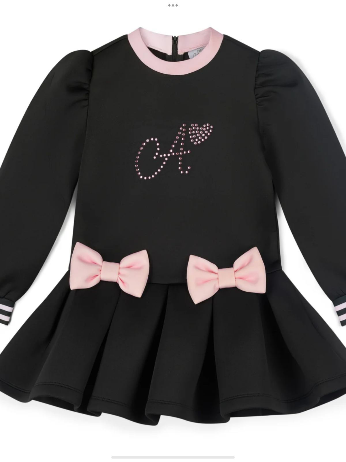Avelorie Baby Girls Black Contrast Bow Dress Alivia 0726796AA