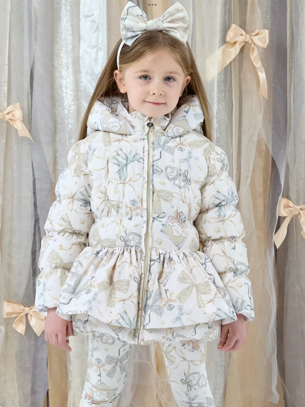 Eau De Avelorie Baby Ava Bow Print Jacket - Snow White 0726805