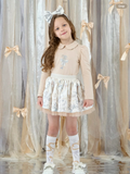 Avelorie Baby Eau De Avelorie Baby Brie Bow Print Skirt Set - Stone Beige 0726806