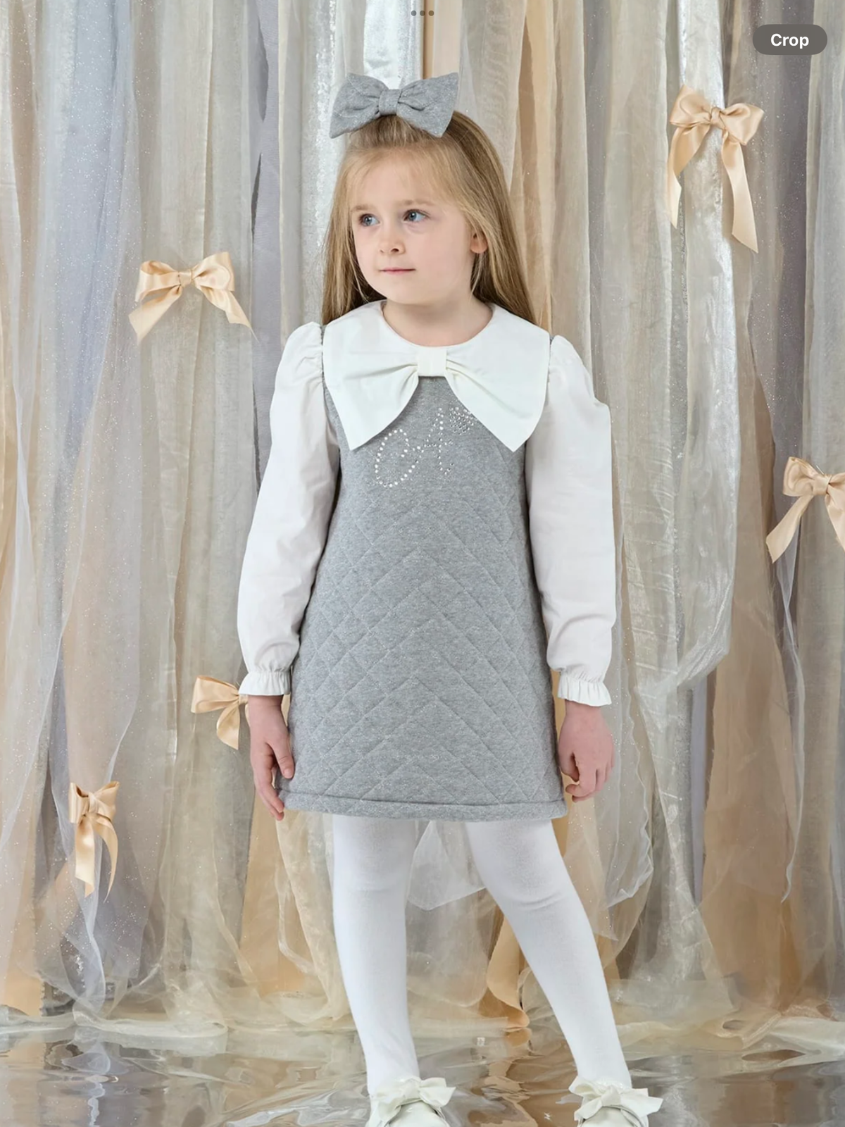 Avelorie Baby BAMBI QUILTED SWEAT DRESS – GREY MARL   0726811