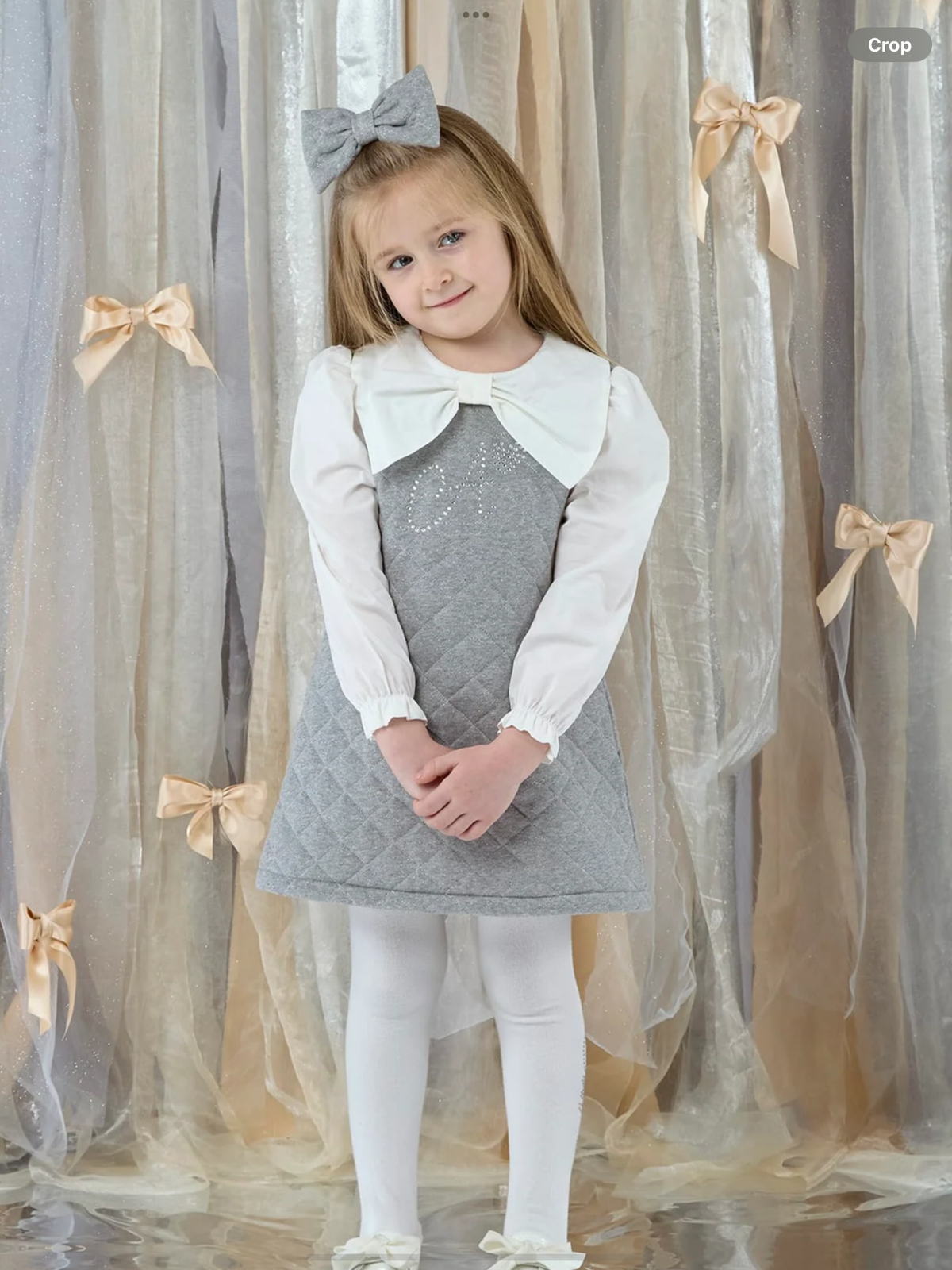 Avelorie Baby BAMBI QUILTED SWEAT DRESS – GREY MARL   0726811