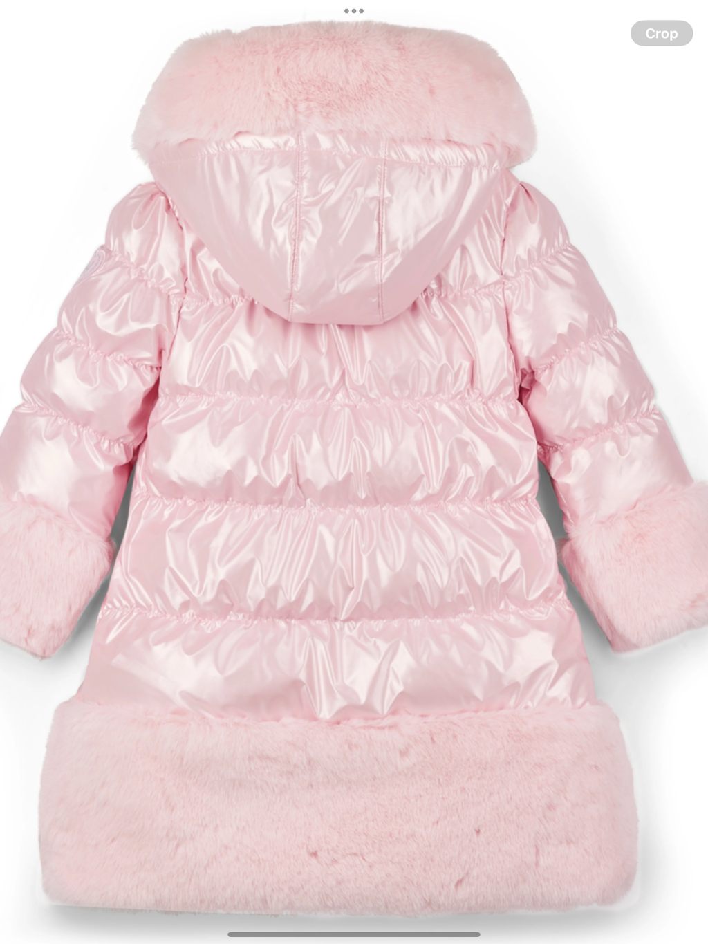 A'Dee Girls Pale Pink Fur Trim Coat    0726812