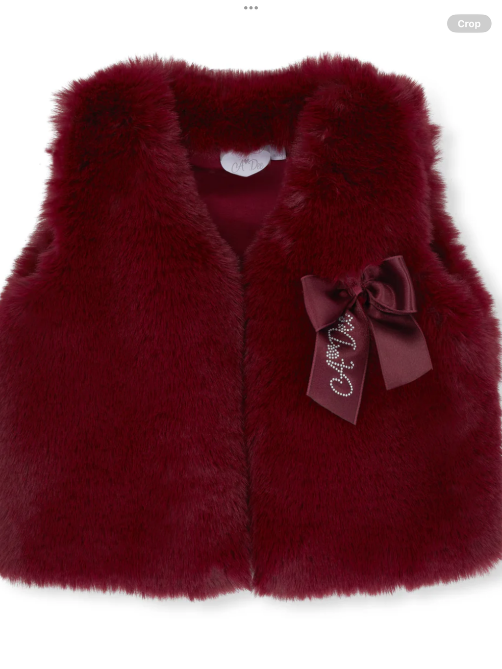 Avelorie Baby Chevron Charm Anna Fur Gilet - Deep Cherry 0726815