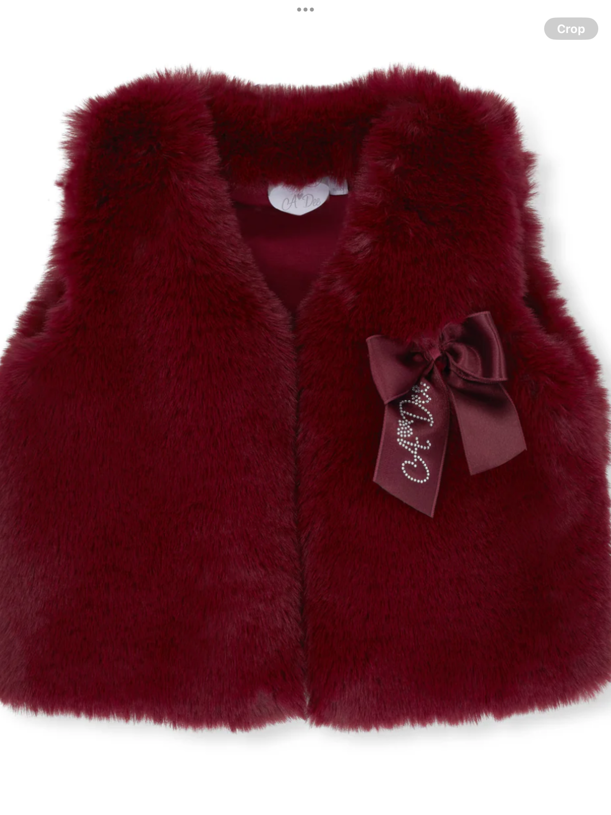 Avelorie Baby Chevron Charm Anna Fur Gilet - Deep Cherry 0726815