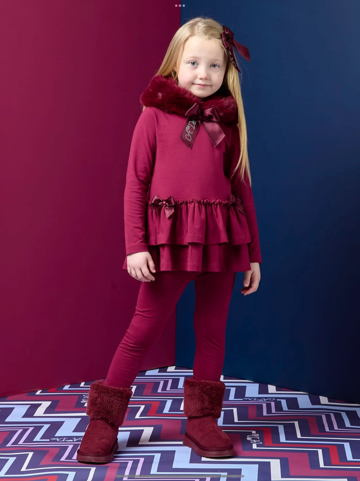 Avelorie Baby Girls Cherry Fur Hood 'Alina' Leggings Set 0726816