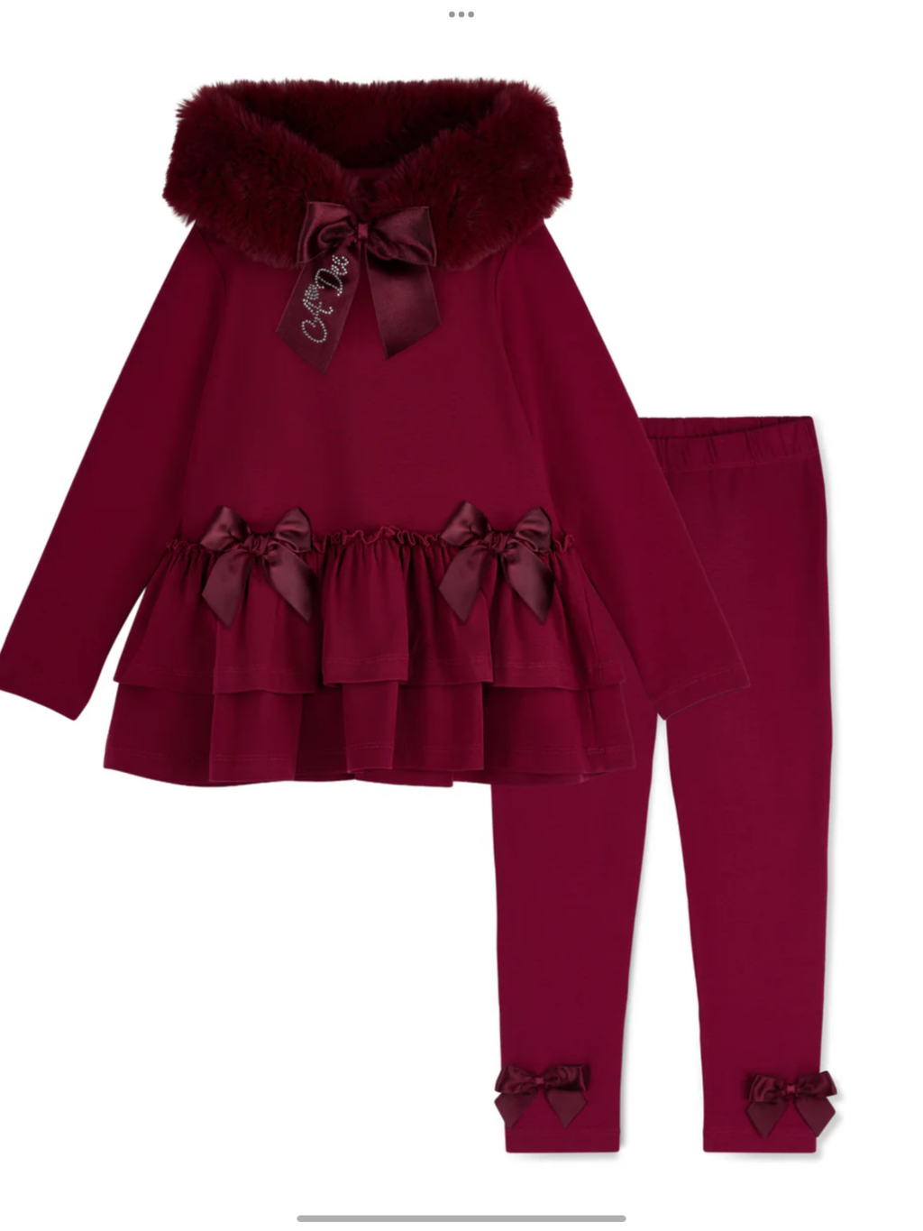 Avelorie Baby Girls Cherry Fur Hood 'Alina' Leggings Set 0726816