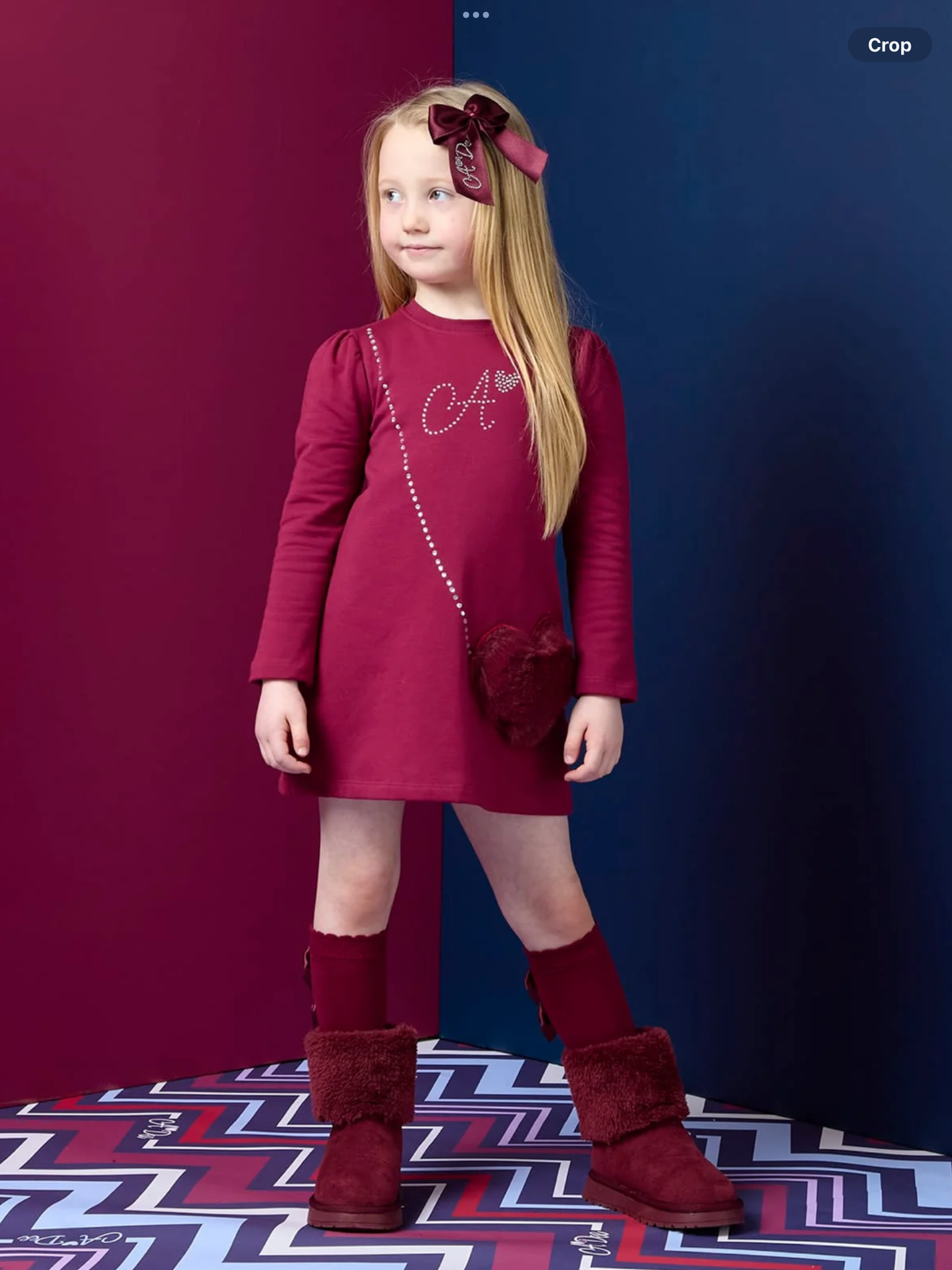 Avelorie Baby Chevron Charm Alyssa Handbag Dress - Deep Cherry 0726818