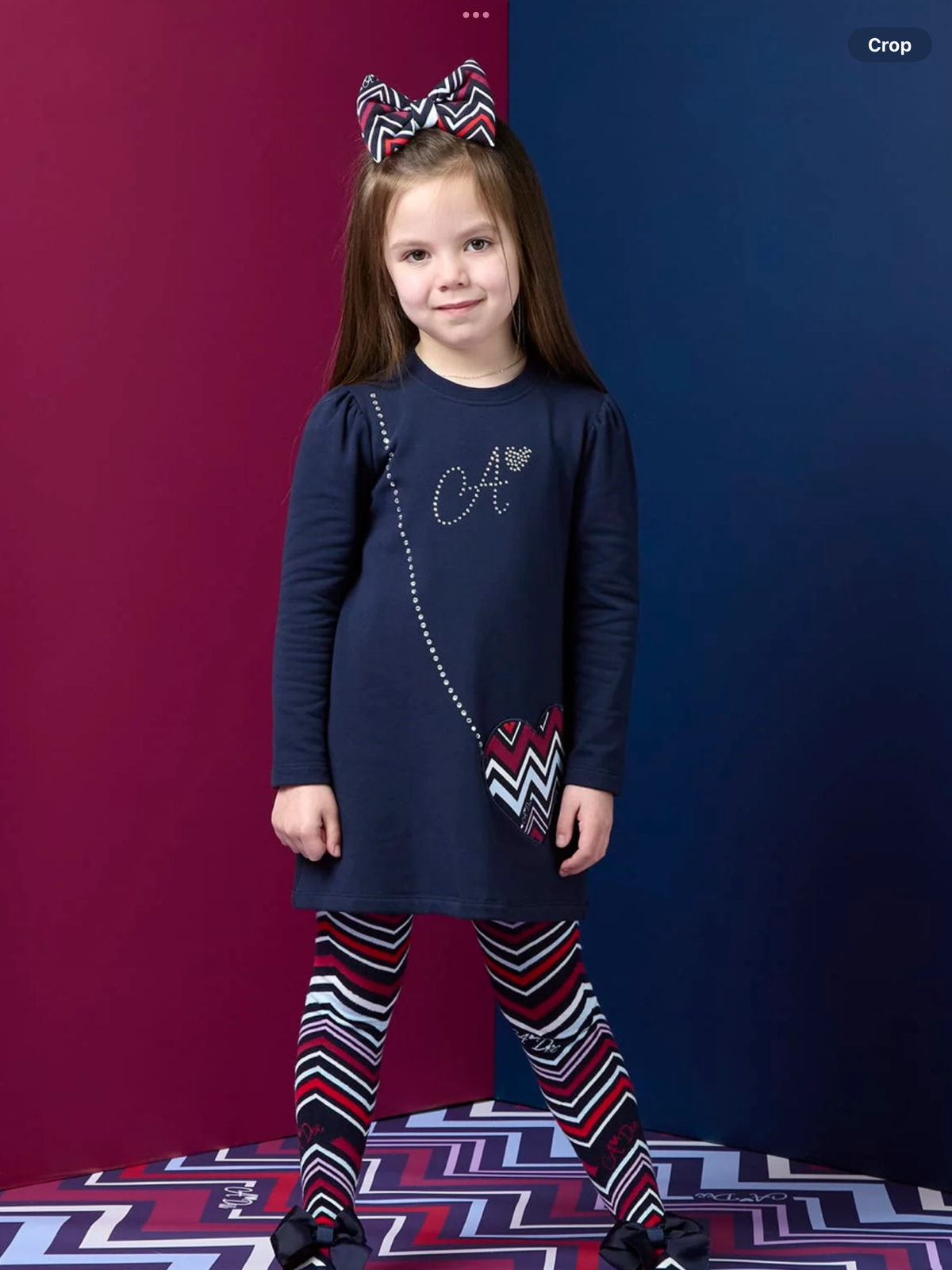 Avelorie Baby Chevron Charm Alyssa Handbag Dress - Navy 0726826