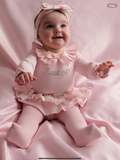 Avelorie Baby Girls Little Bloom Collection Deena Rose Print Jam Pant Set - Pale Pink 0726834