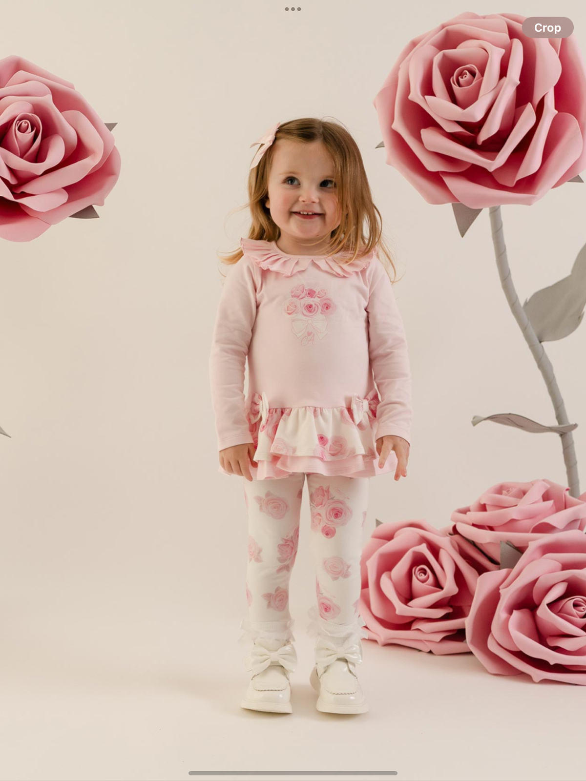 Avelorie Baby Girls Little Bloom Collection Daisy Rose Print Legging Set - Pale Pink 0726835