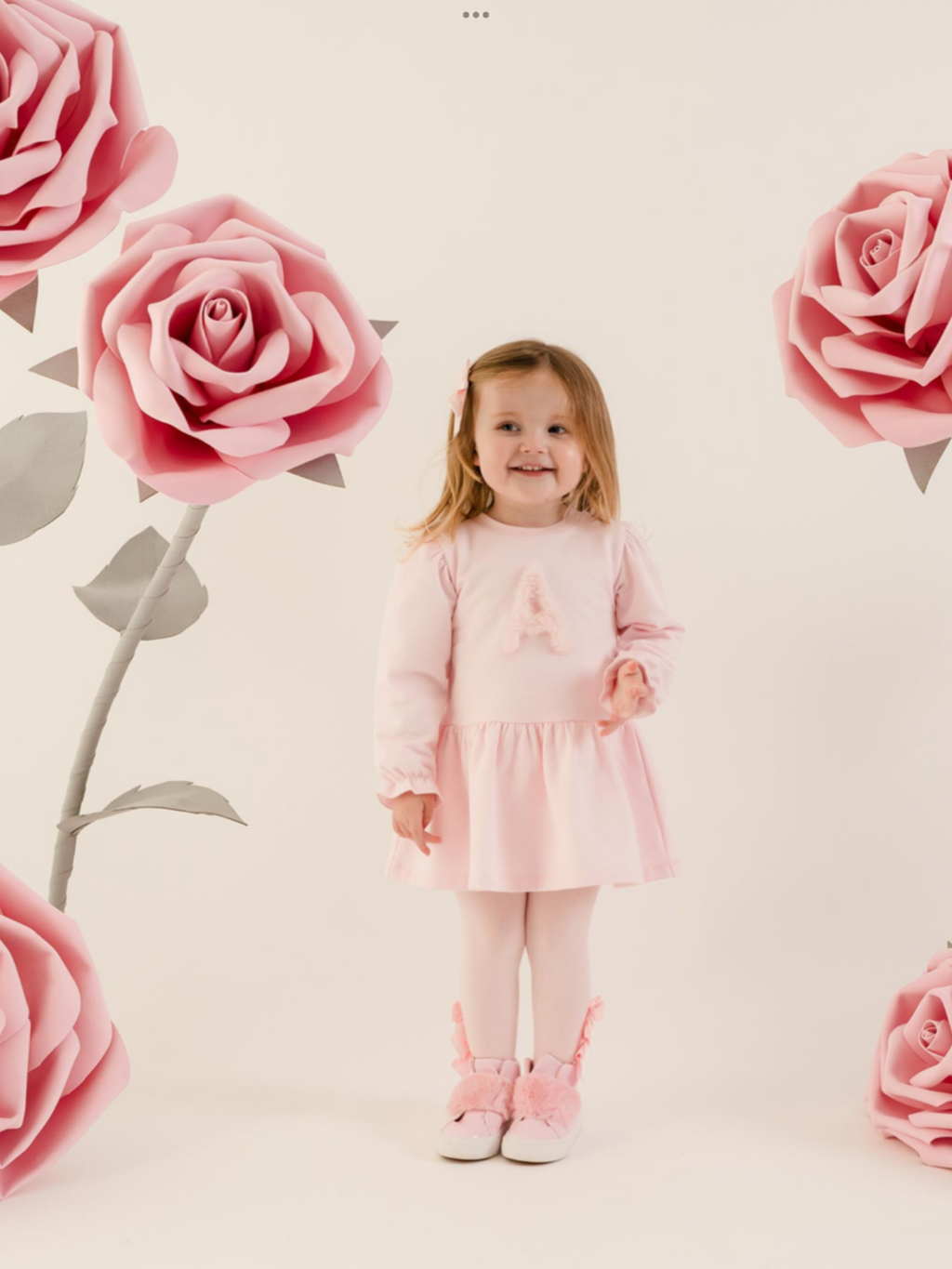 Avelorie Baby Girls Little Bloom Collection Dream Fur Initial Dress - Pale Pink 0726836