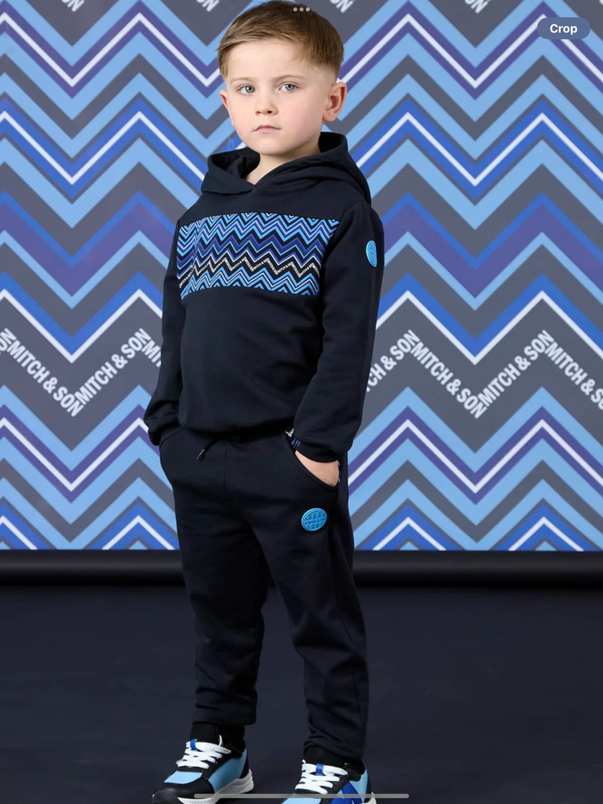 Avelorie Baby Winter Chevron Watson Zig Zag Hoodie Tracksuit - Black 0826789