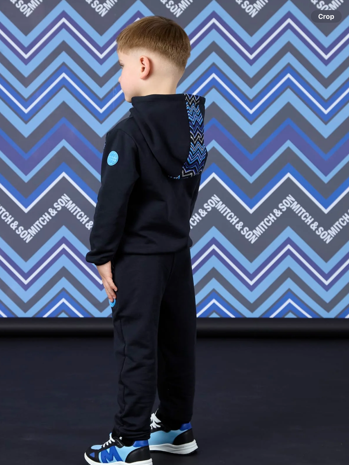 Avelorie Baby Winter Chevron Watson Zig Zag Hoodie Tracksuit - Black 0826789