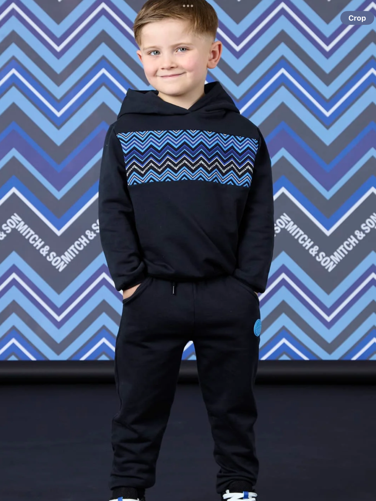 Avelorie Baby Winter Chevron Watson Zig Zag Hoodie Tracksuit - Black 0826789