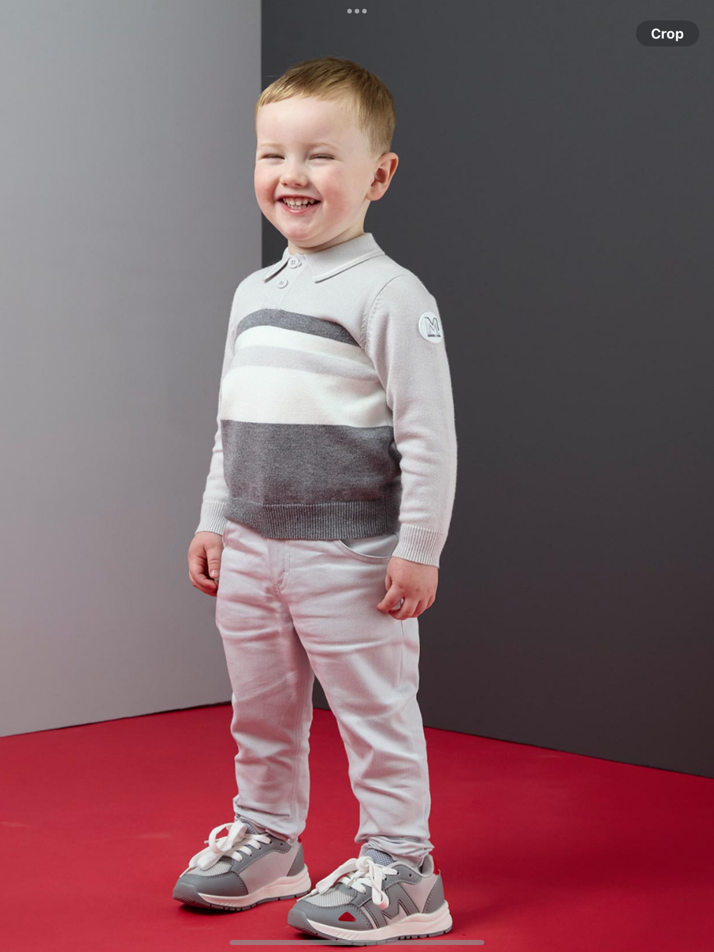 Avelorie Baby Dynamic Grey Collection Tighe Knitted Polo - Grey Chip 0826793