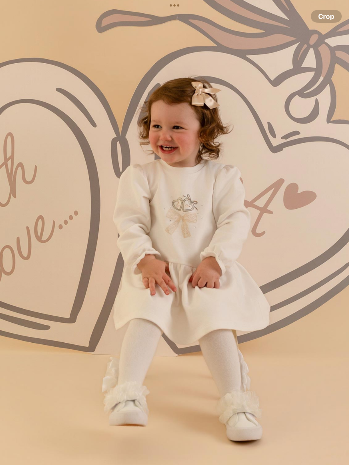 Avelorie Baby Girls Little Locket Collection Delilah Sweat Dress - Snow White  0826794