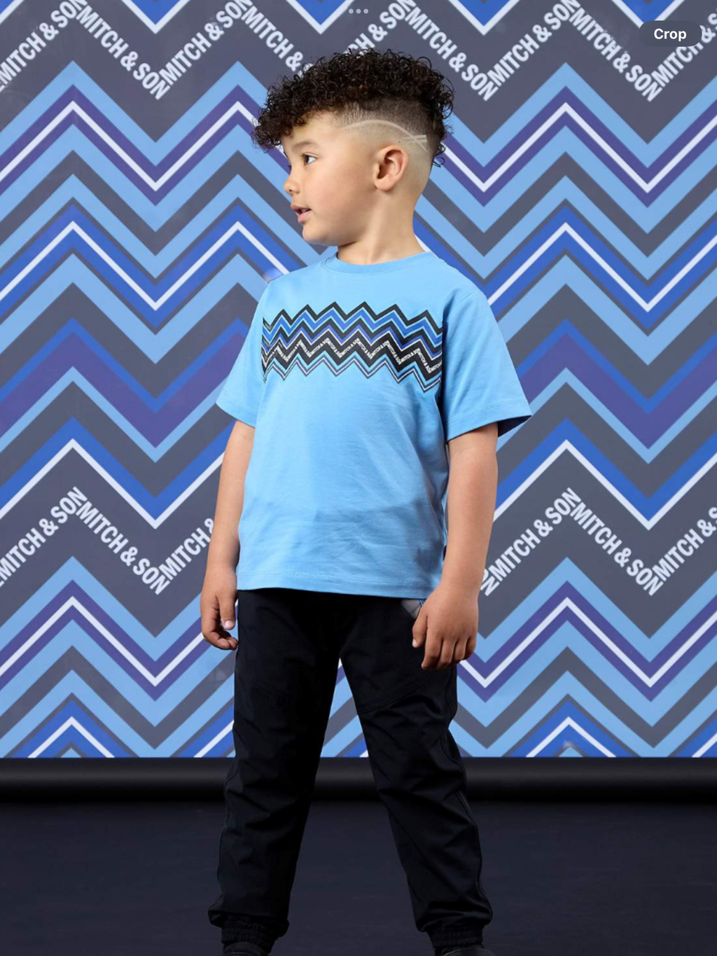 Avelorie Baby Boys Cornflower Blue ZigZag Print T-Shirt - Wallace (MS26611)   0826797