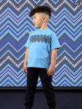 Avelorie Baby Boys Cornflower Blue ZigZag Print T-Shirt - Wallace (MS26611)   0826797