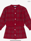 Avelorie Baby Girls Red Check Fluffy Knit Skirt Set 0826802